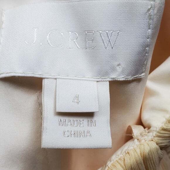 J. Crew Champagne Silk Chiffon Heidi Wedding Party Dress Style 93100 Sz 4 - Picture 14 of 16